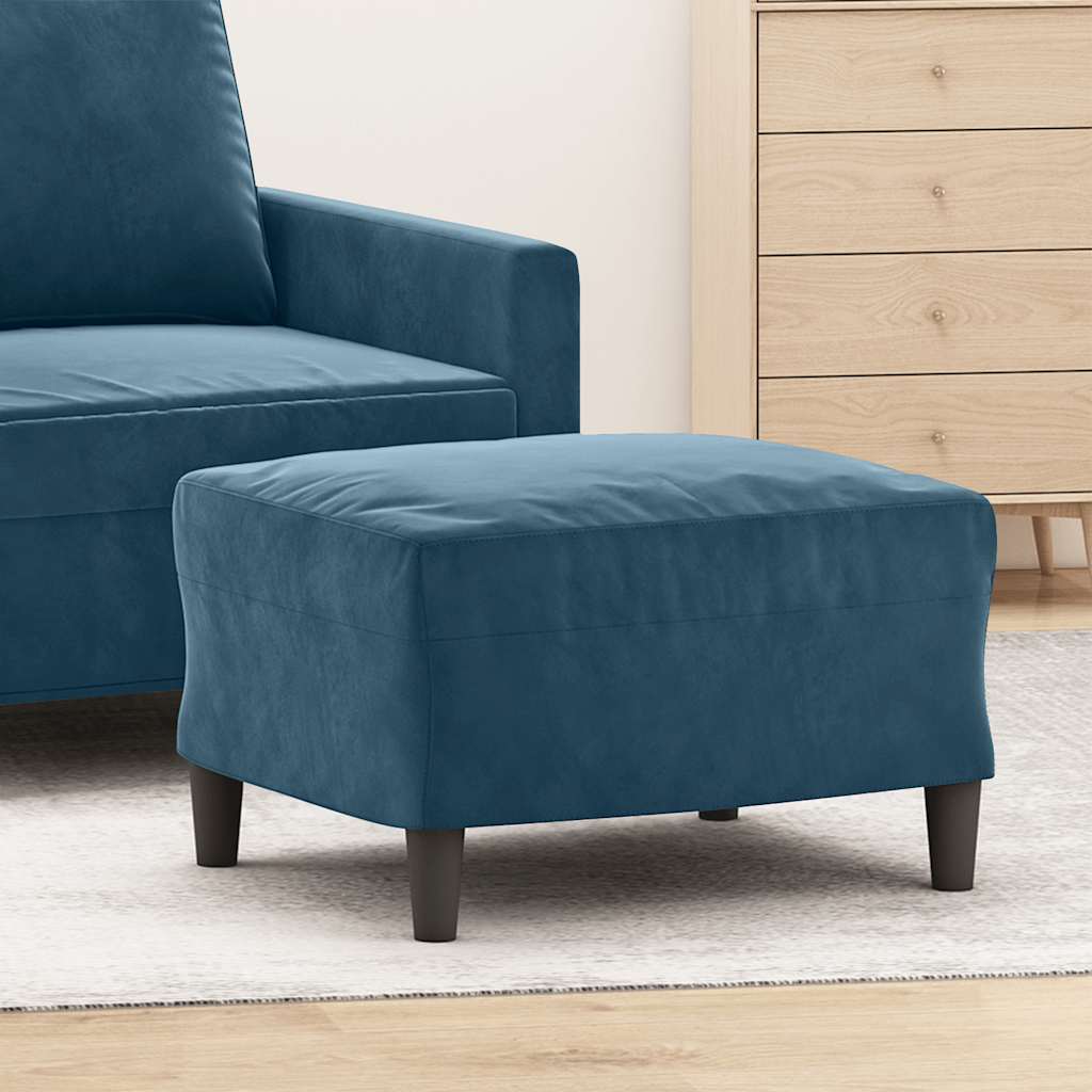 Repose-pied Bleu 60x50x41 cm Velours - XIOS