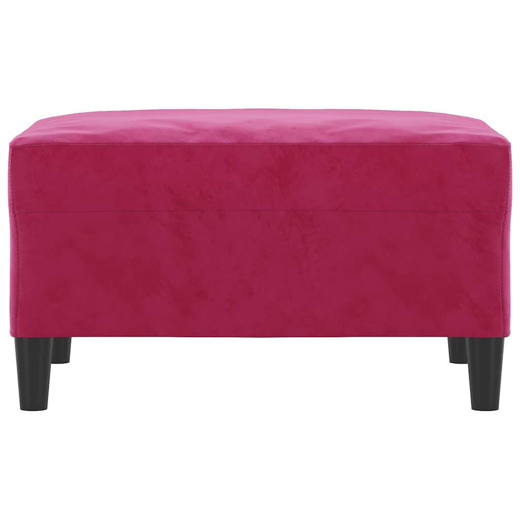 Repose-pied Rouge bordeaux 70x55x41 cm Velours - XIOS