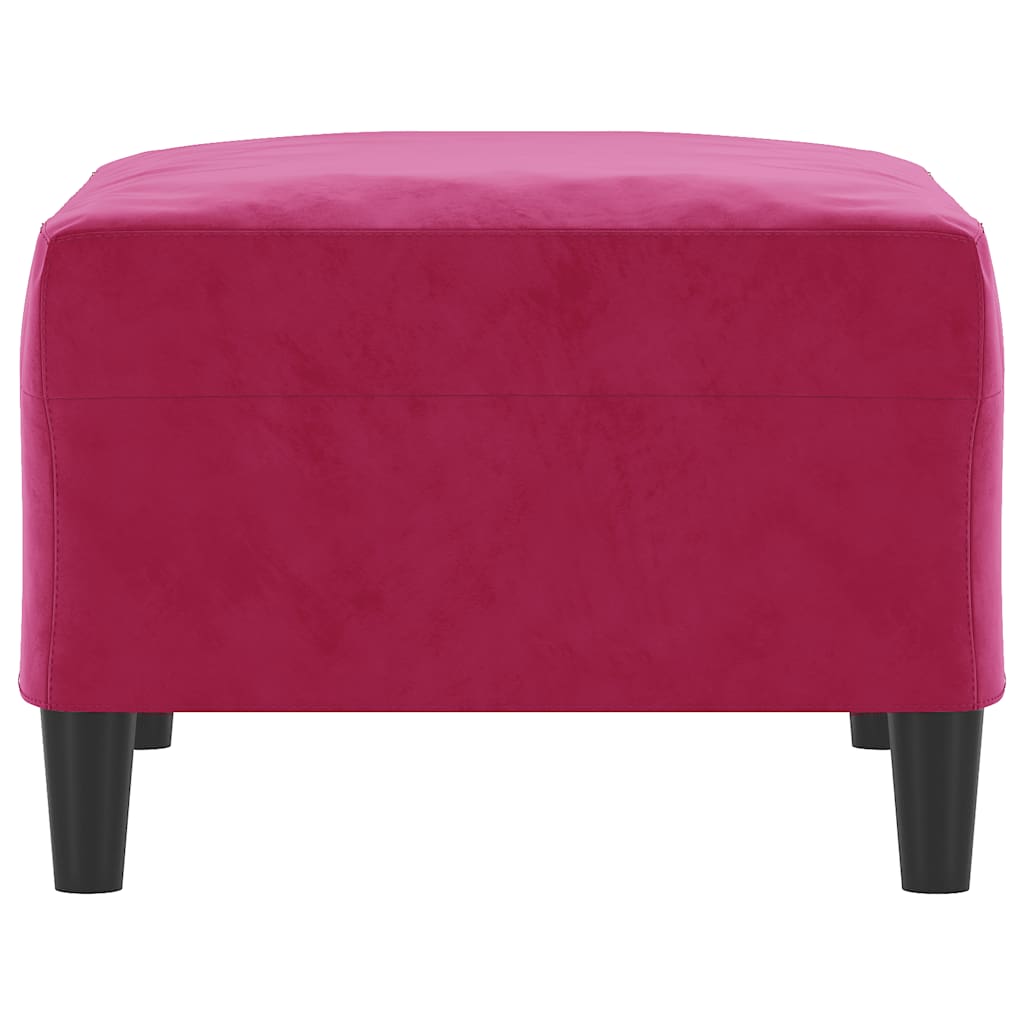 Repose-pied Rouge bordeaux 70x55x41 cm Velours - XIOS