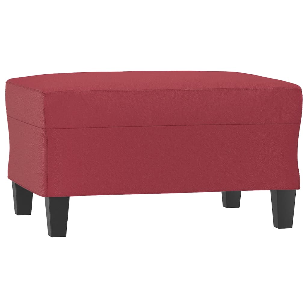 Repose-pied Rouge bordeaux 70x55x41 cm Similicuir - XIOS