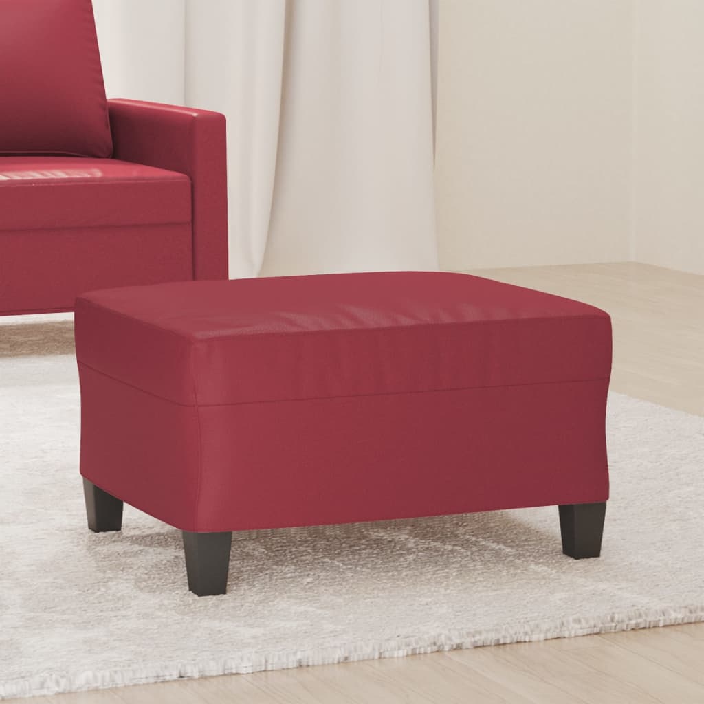 Repose-pied Rouge bordeaux 70x55x41 cm Similicuir - XIOS