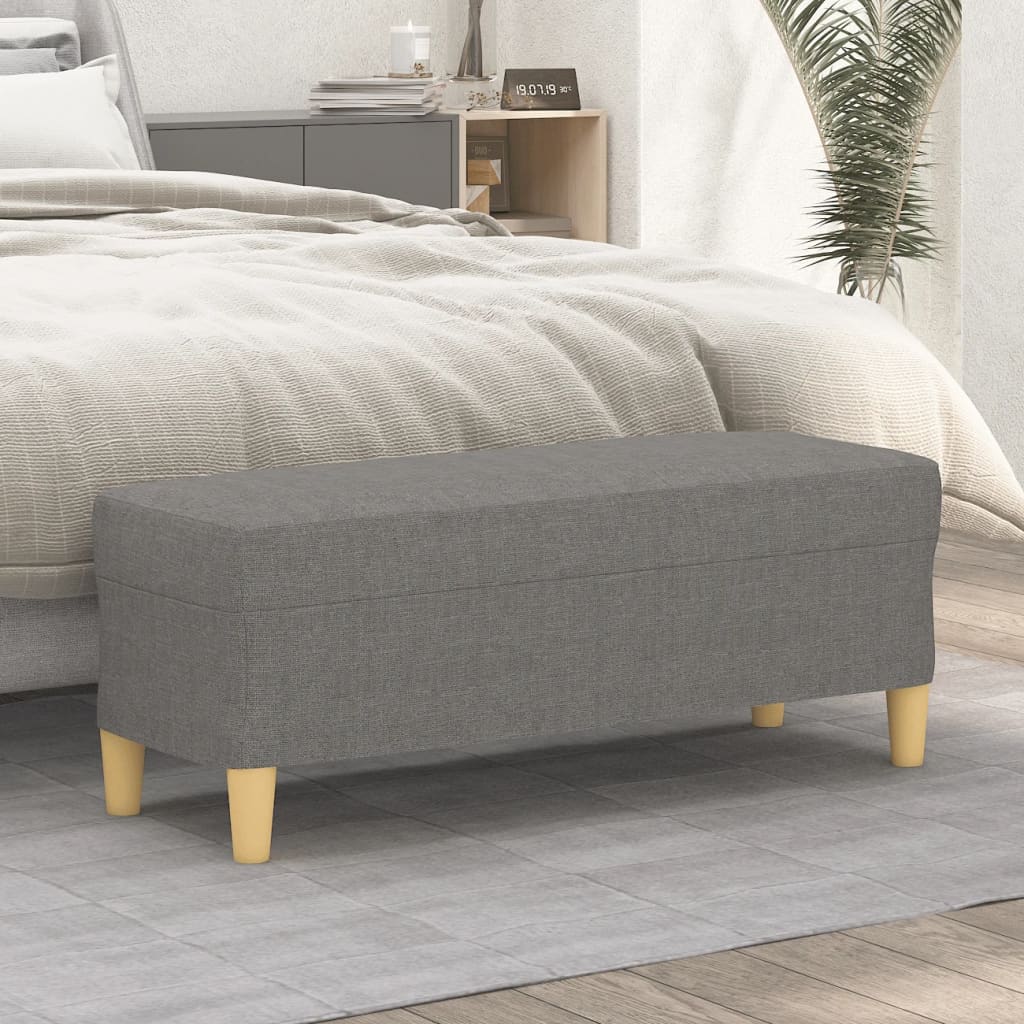 Banc Gris foncé 100x35x41 cm Tissu - XIOS