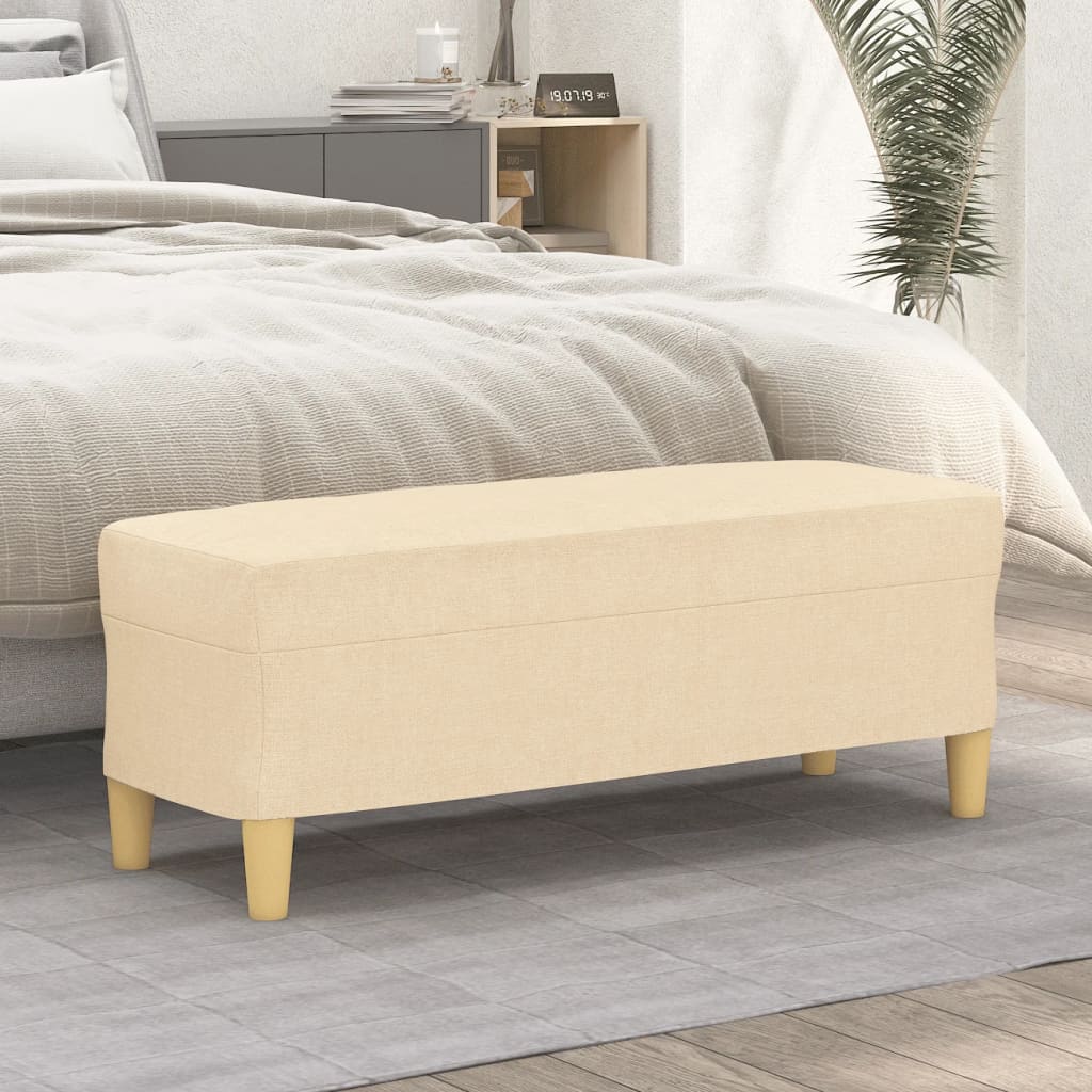 Banc Crème 100x35x41 cm Tissu - XIOS