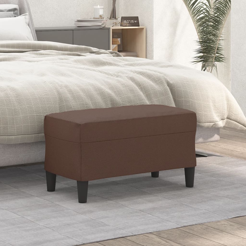 Banc Marron 70x35x41 cm Similicuir - XIOS