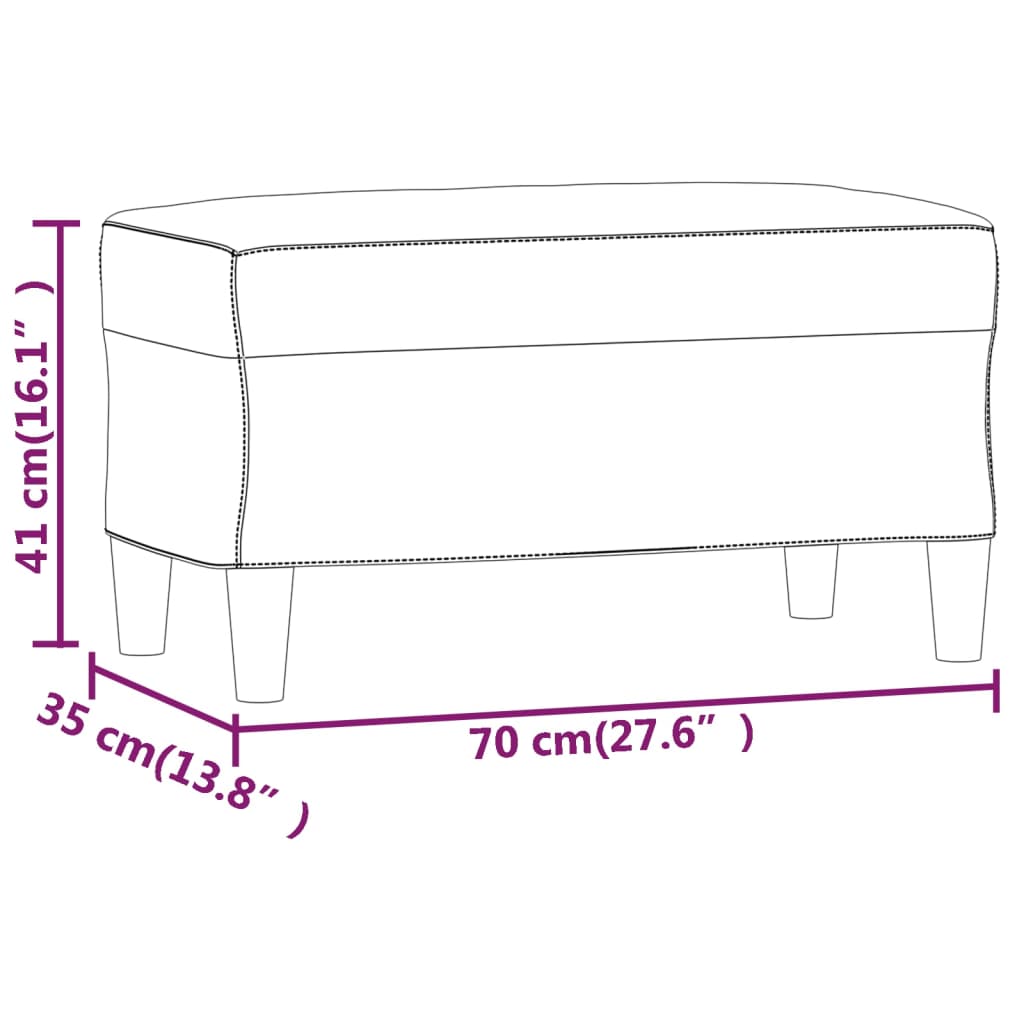 Banc Cappuccino 70x35x41 cm Similicuir - XIOS