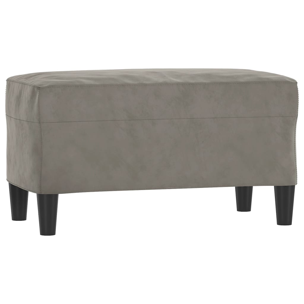 Banc Gris clair 70x35x41 cm Velours - XIOS