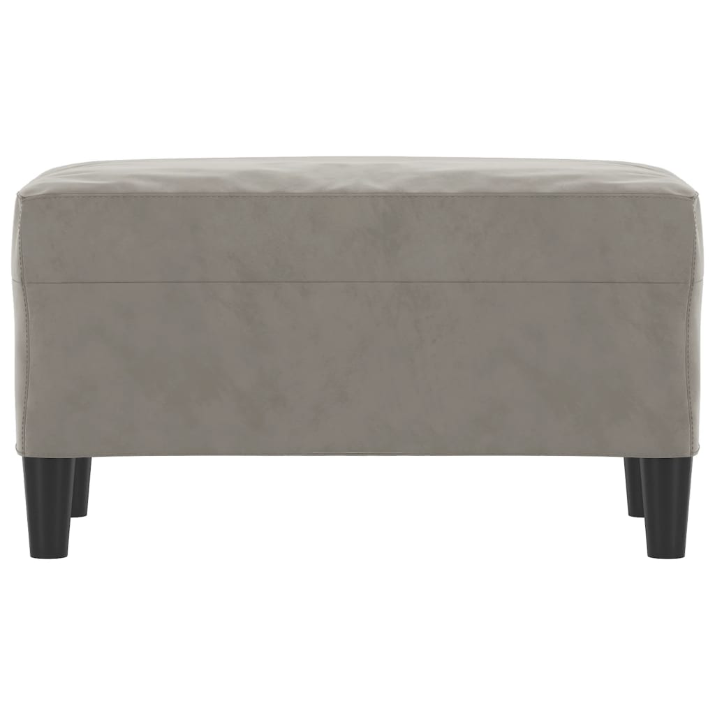Banc Gris clair 70x35x41 cm Velours - XIOS