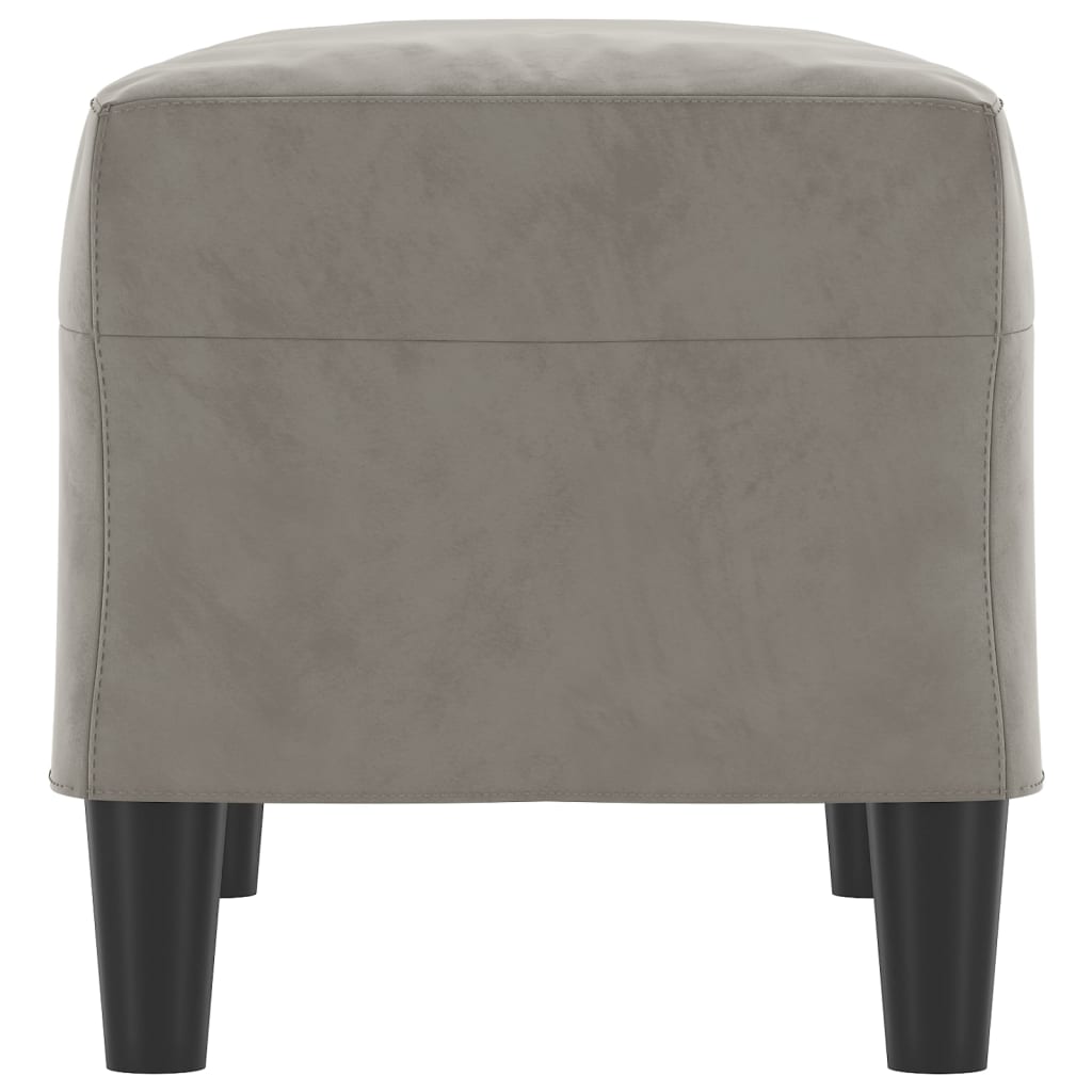 Banc Gris clair 70x35x41 cm Velours - XIOS