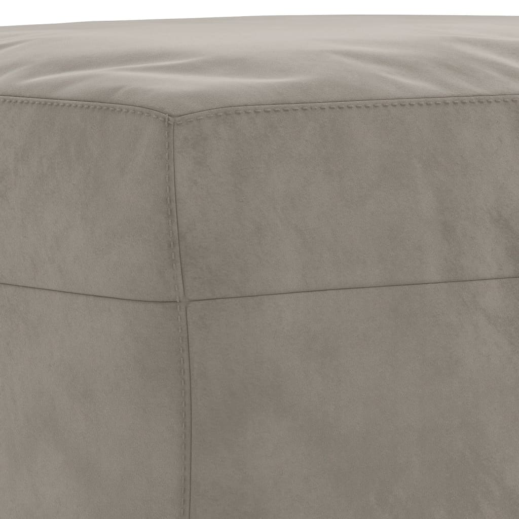 Banc Gris clair 70x35x41 cm Velours - XIOS