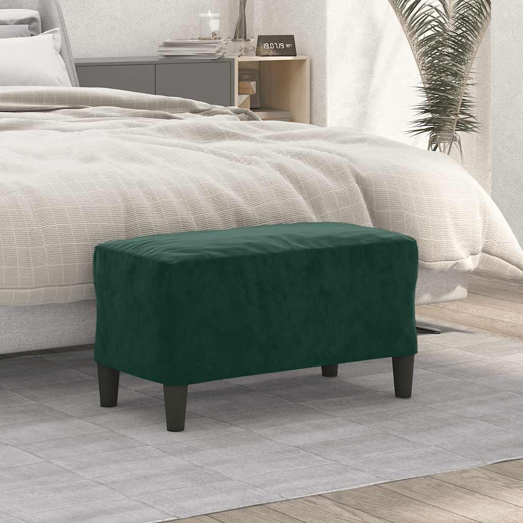 Banc Vert foncé 70x35x41 cm Velours - XIOS