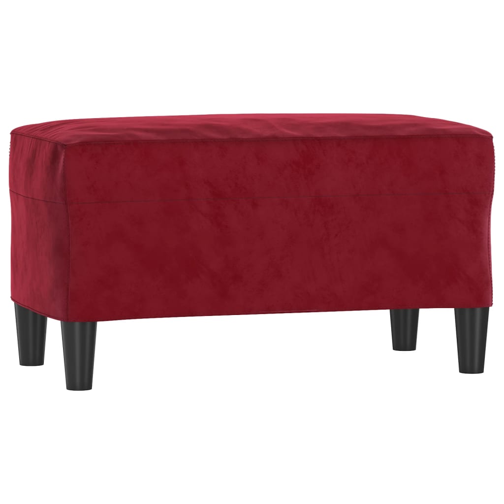 Banc Rouge bordeaux 70x35x41 cm Velours - XIOS