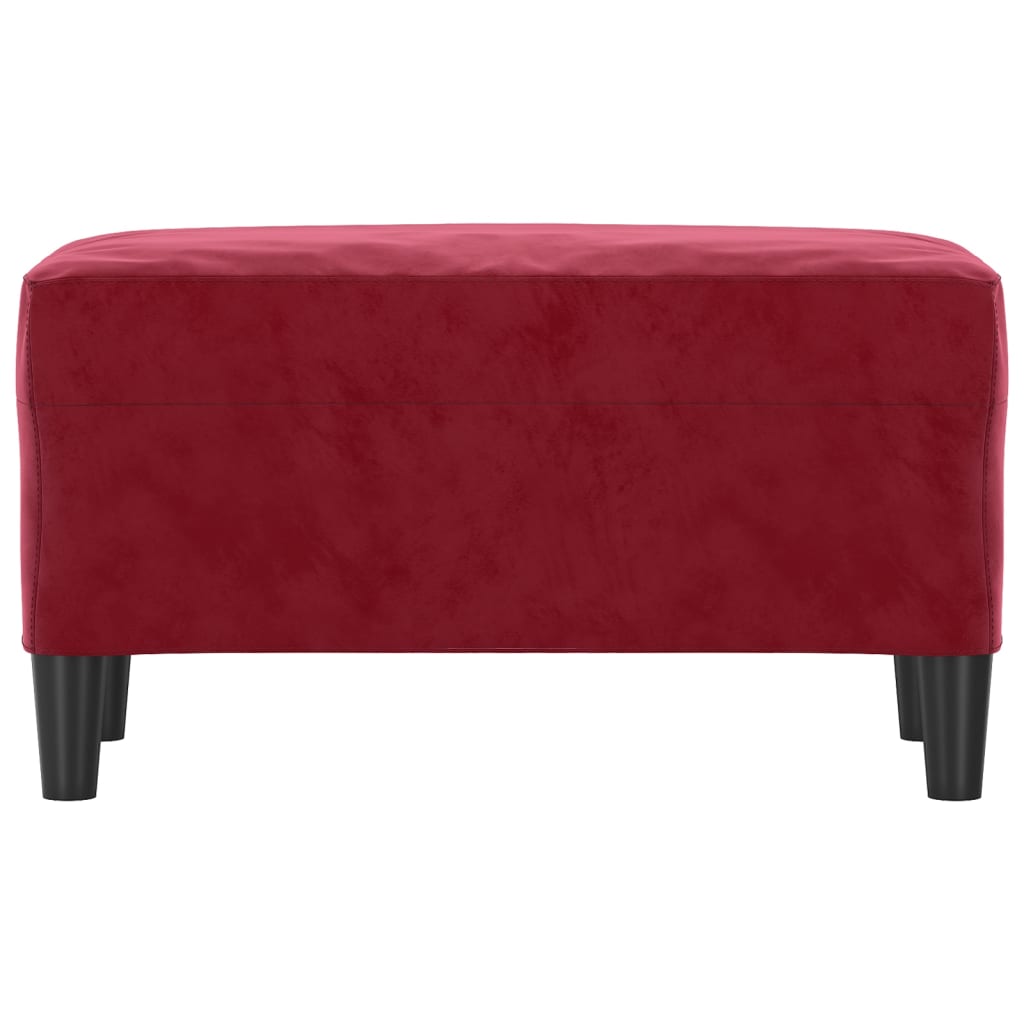 Banc Rouge bordeaux 70x35x41 cm Velours - XIOS