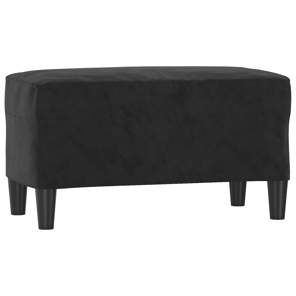 Banc Noir 70x35x41 cm Velours - XIOS