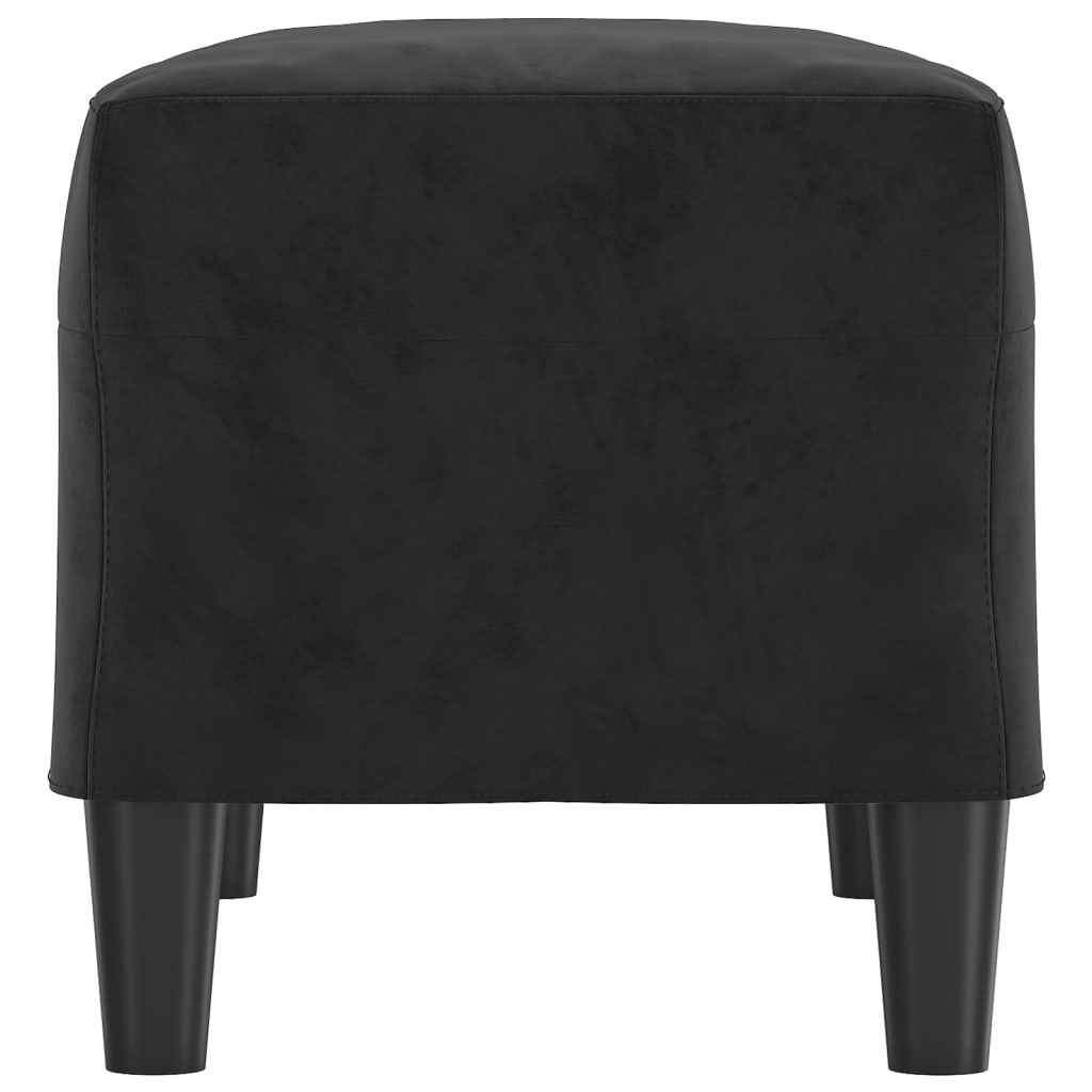 Banc Noir 70x35x41 cm Velours - XIOS