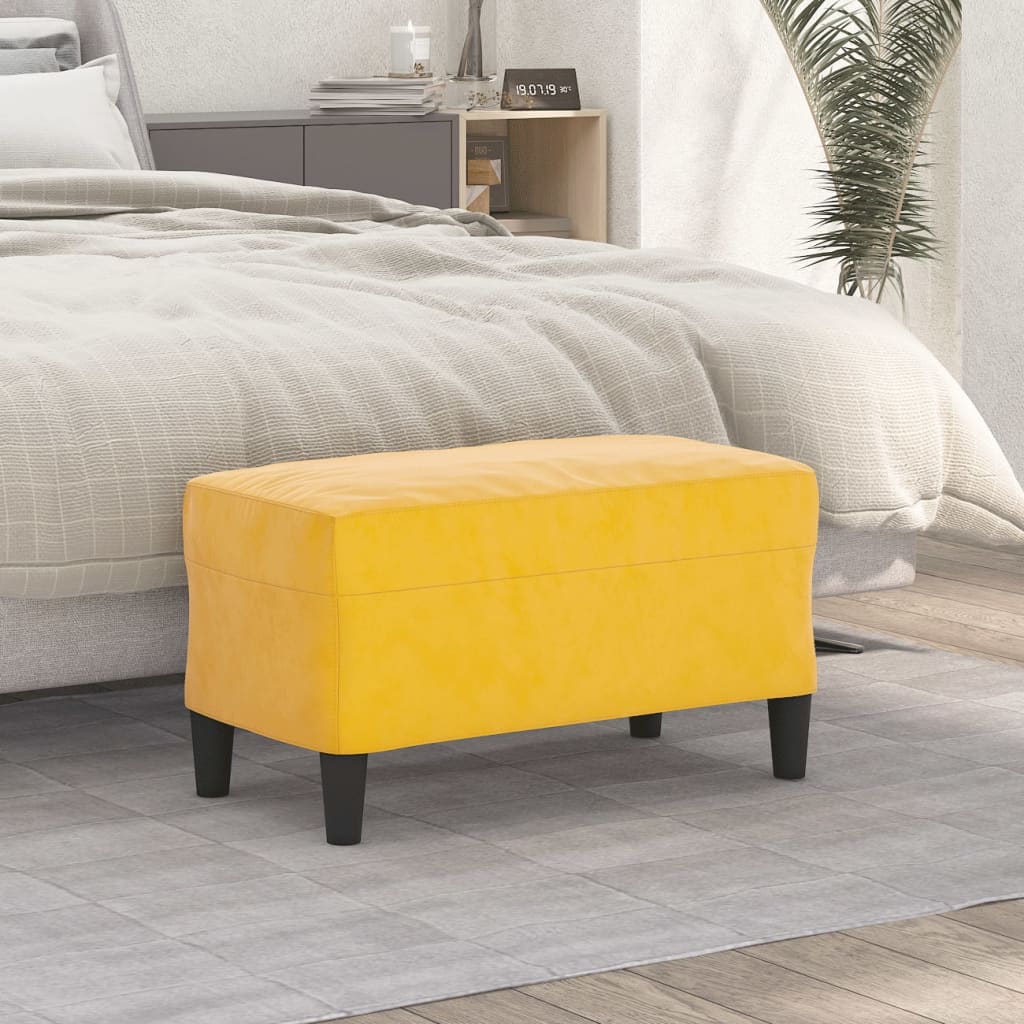 Banc Jaune 70x35x41 cm Velours - XIOS