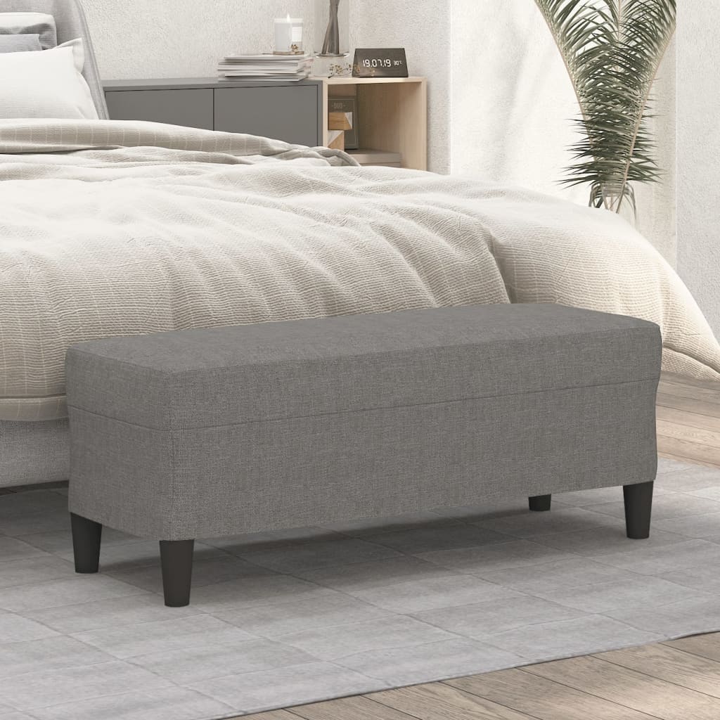 Banc Gris foncé 100x35x41 cm Tissu - XIOS