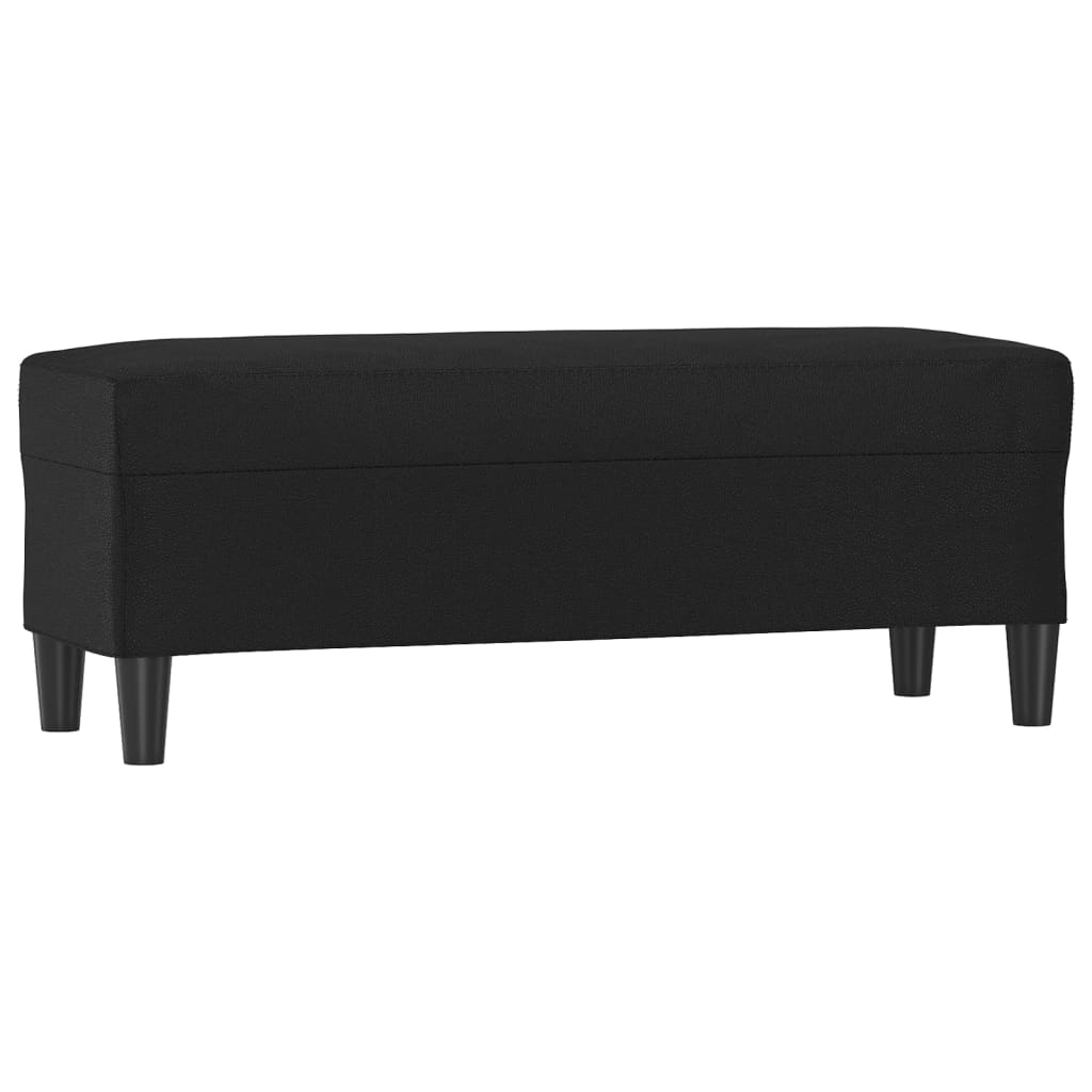 Banc Noir 100x35x41 cm Similicuir - XIOS