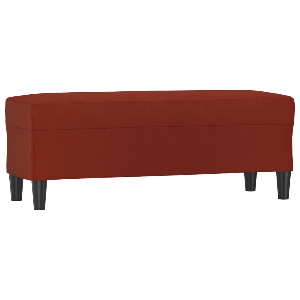 Banc Rouge bordeaux 100x35x41 cm Similicuir - XIOS