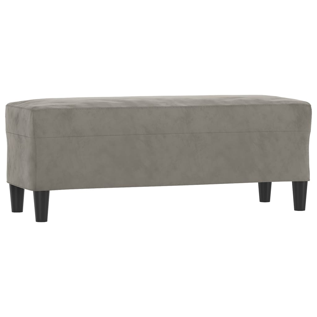 Banc Gris clair 100x35x41 cm Velours - XIOS