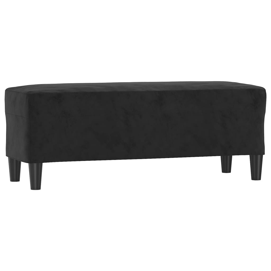 Banc Noir 100x35x41 cm Velours - XIOS