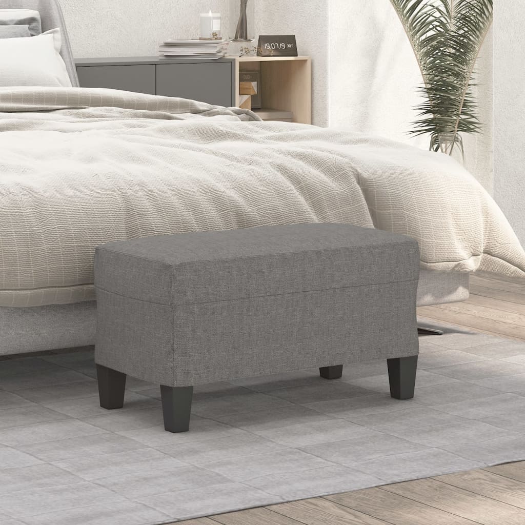 Banc Gris foncé 70x35x41 cm Tissu - XIOS