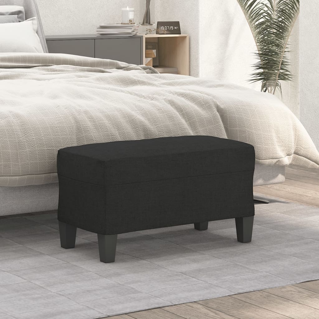 Banc Noir 70x35x41 cm Tissu - XIOS