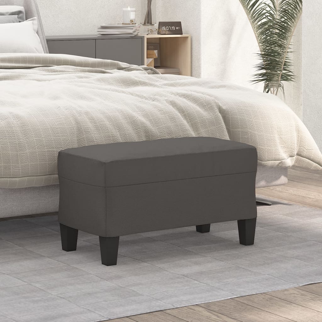 Banc Gris 70x35x41 cm Similicuir - XIOS