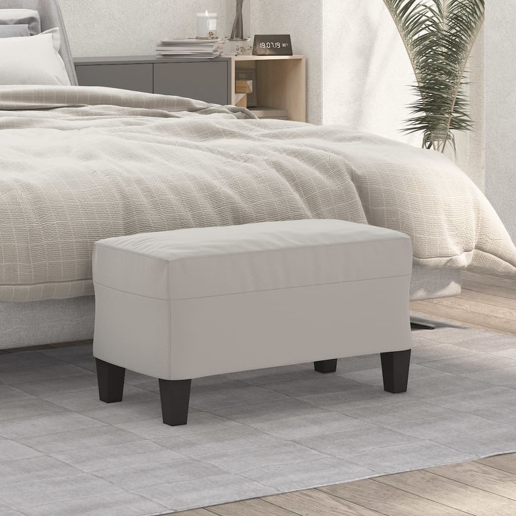 Banc Gris clair 70x35x41 cm Tissu microfibre - XIOS