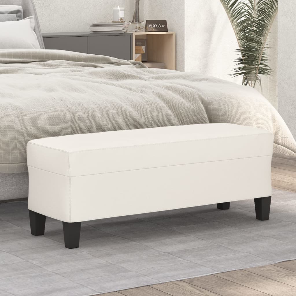 Banc Crème 100x35x41 cm Similicuir - XIOS