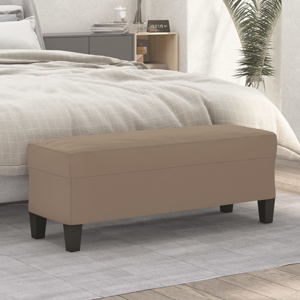 Banc Taupe 100x35x41 cm Tissu microfibre - XIOS