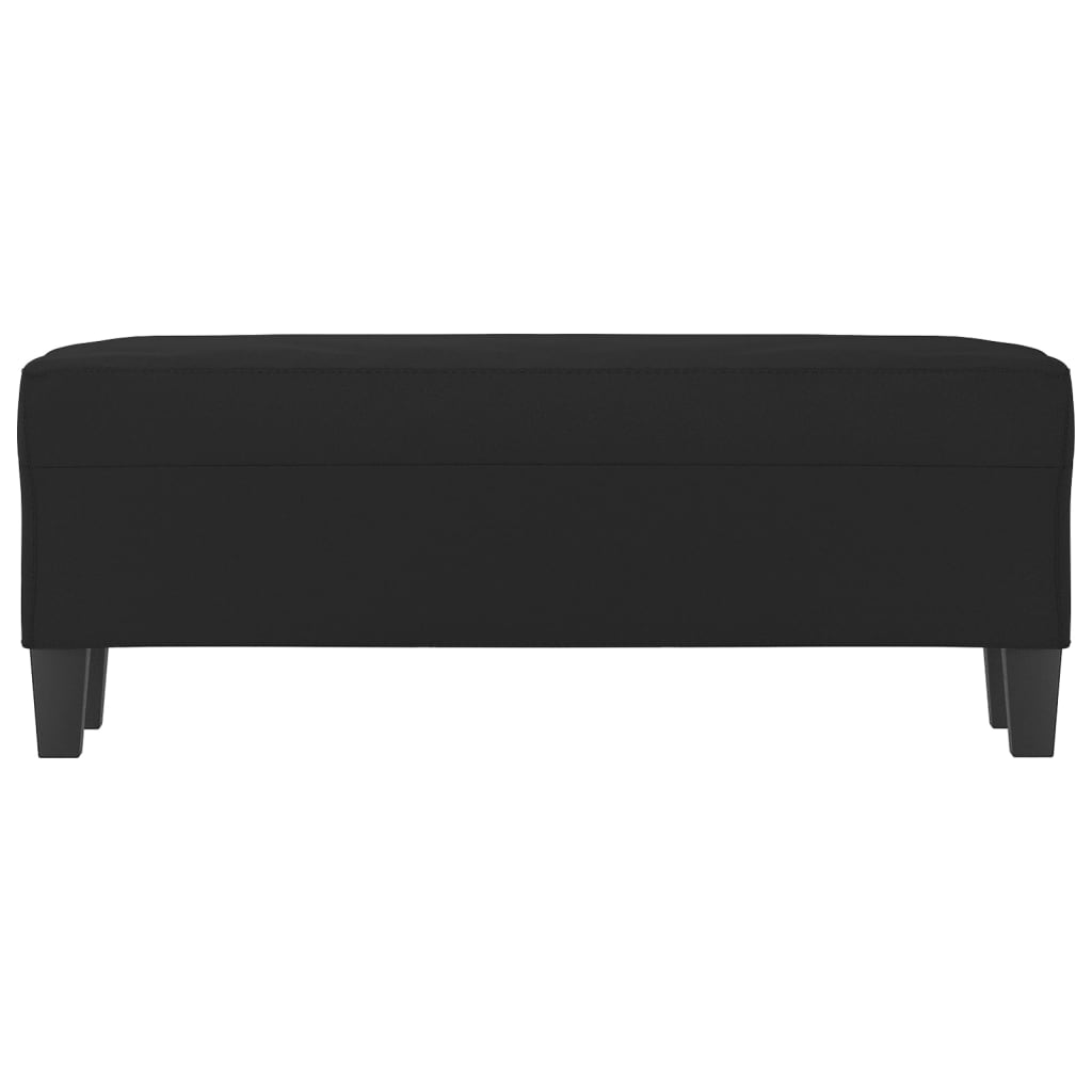Banc Noir 100x35x41 cm Tissu microfibre - XIOS
