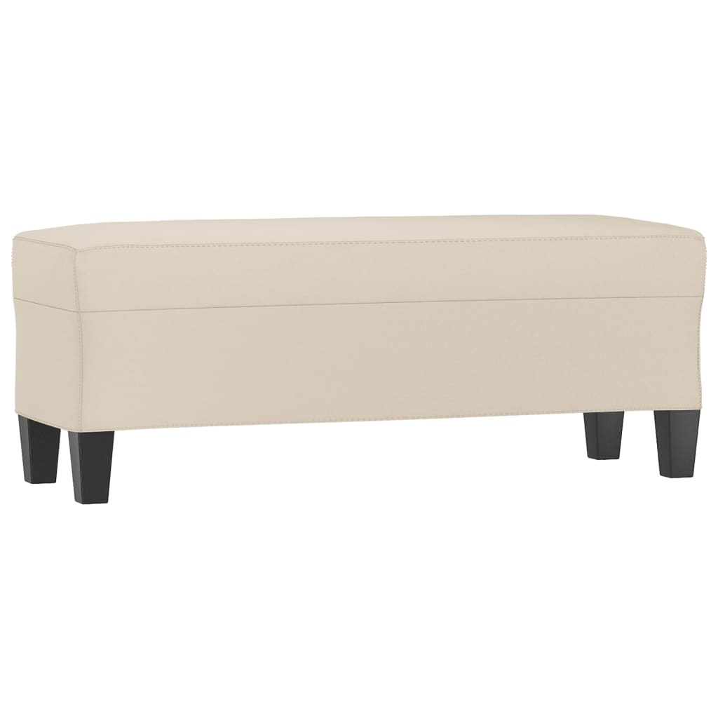 Banc Crème 100x35x41 cm Tissu microfibre - XIOS