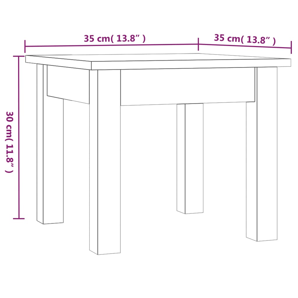 Table basse Marron miel 35x35x30 cm Bois massif de pin - XIOS