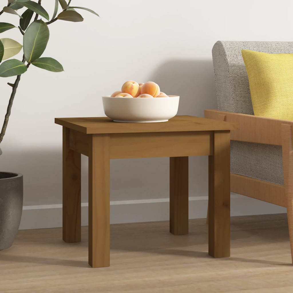 Table basse Marron miel 35x35x30 cm Bois massif de pin - XIOS