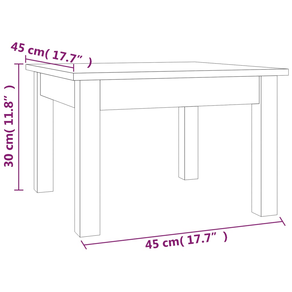 Table basse 45x45x30 cm Bois massif de pin - XIOS