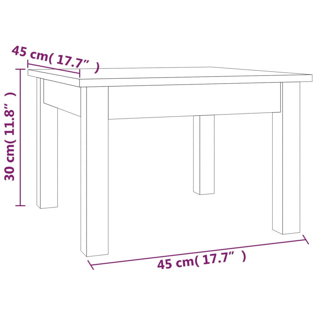 Table basse Gris 45x45x30 cm Bois massif de pin - XIOS