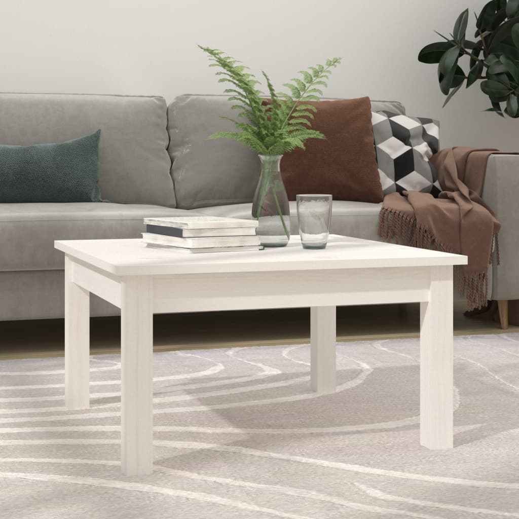 Table basse Blanc 55x55x30 cm Bois massif de pin - XIOS