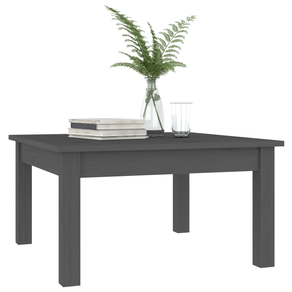 Table basse Gris 55x55x30 cm Bois massif de pin - XIOS