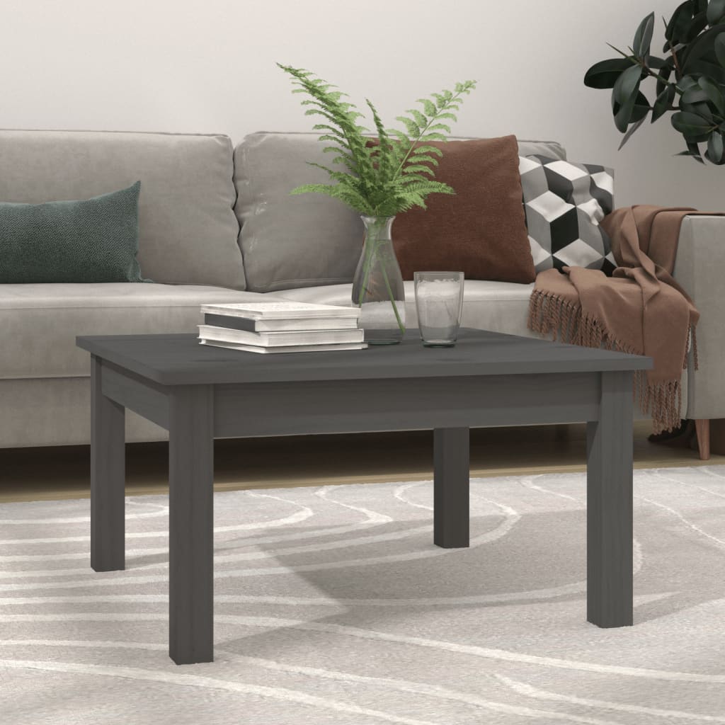 Table basse Gris 55x55x30 cm Bois massif de pin - XIOS