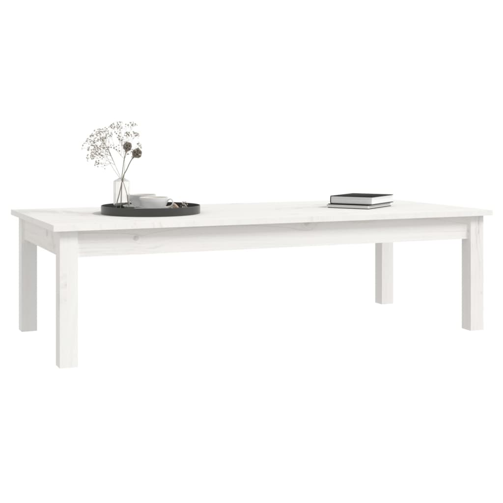 Table basse Blanc 110x50x30 cm Bois massif de pin - XIOS