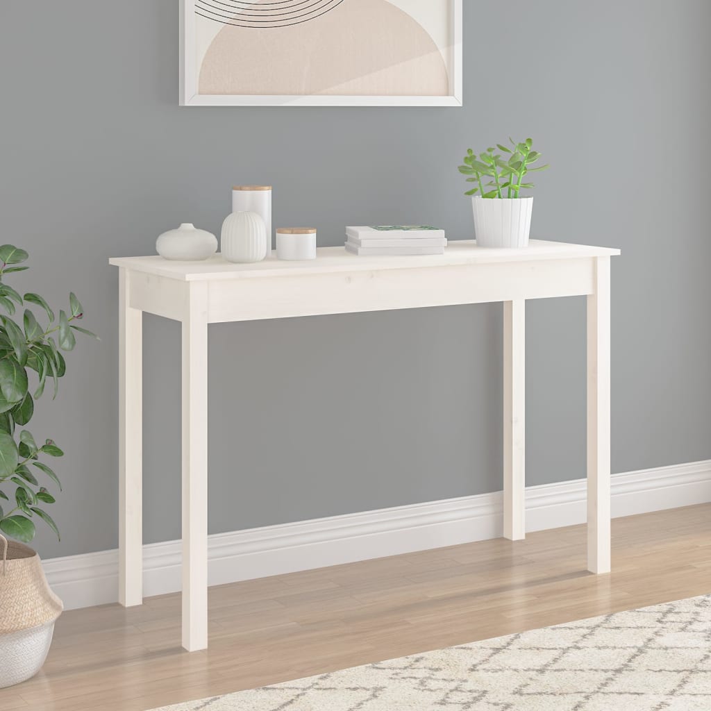 Table console Blanc 110x40x75 cm Bois massif de pin - XIOS