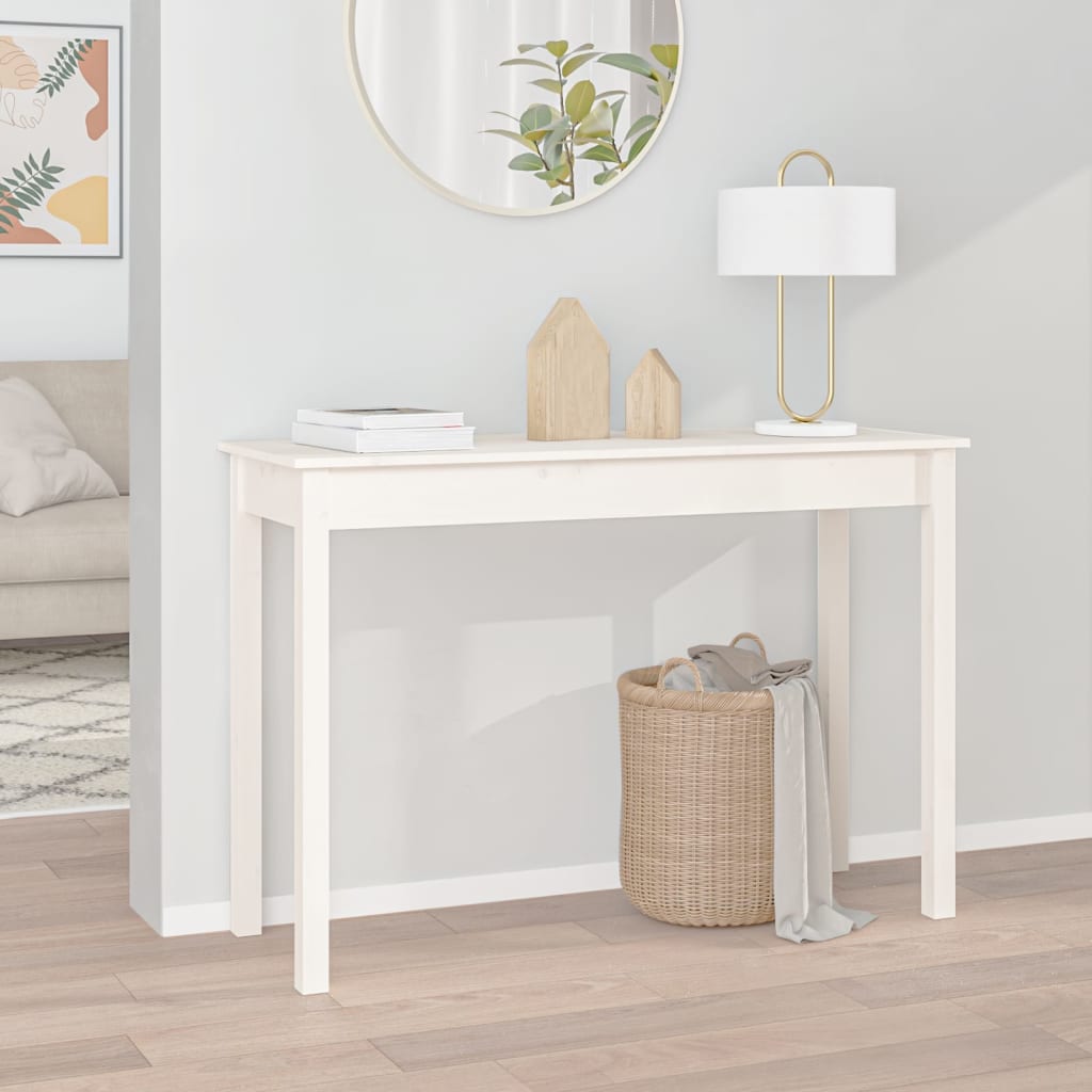 Table console Blanc 110x40x75 cm Bois massif de pin - XIOS