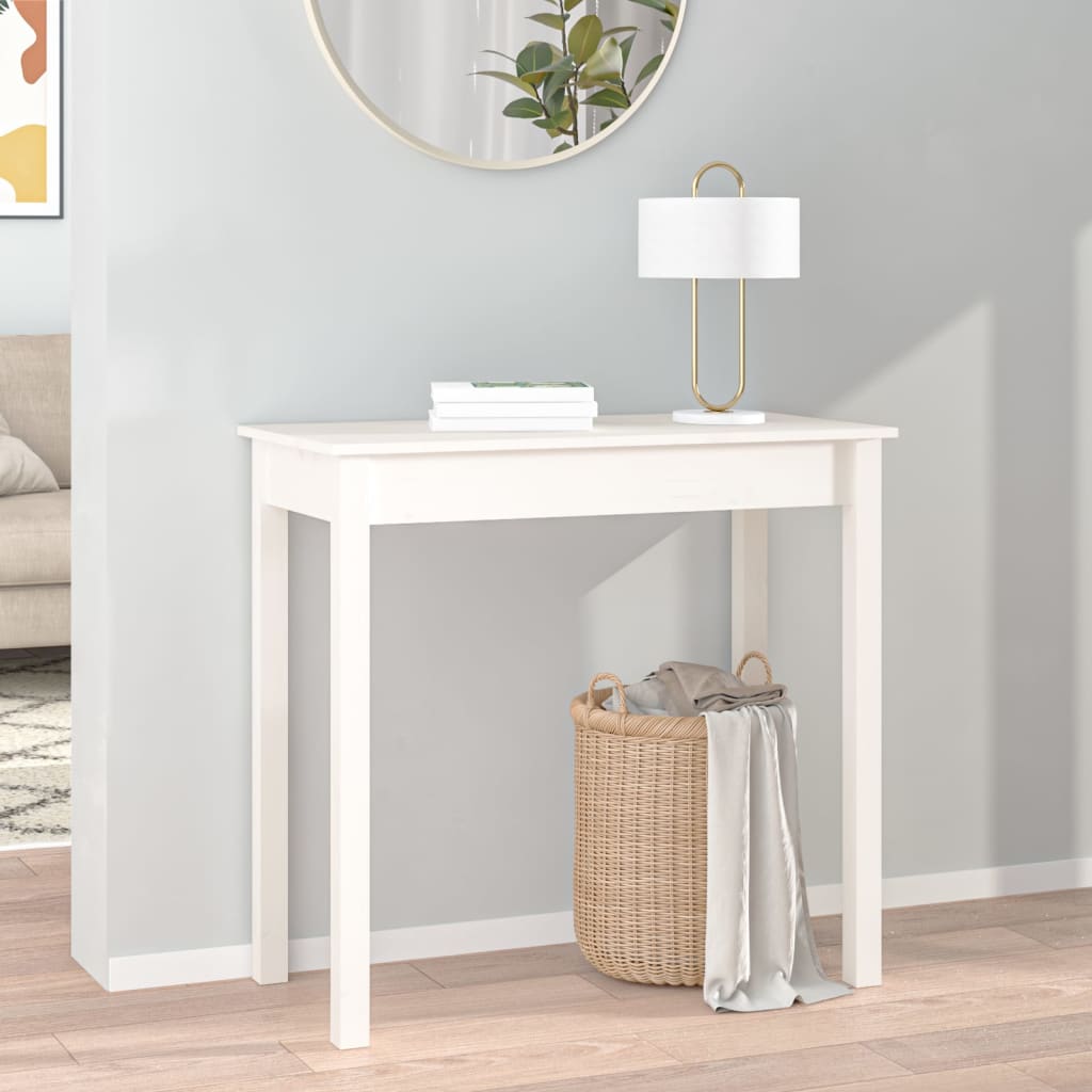 Table console Blanc 80x40x75 cm Bois massif de pin - XIOS