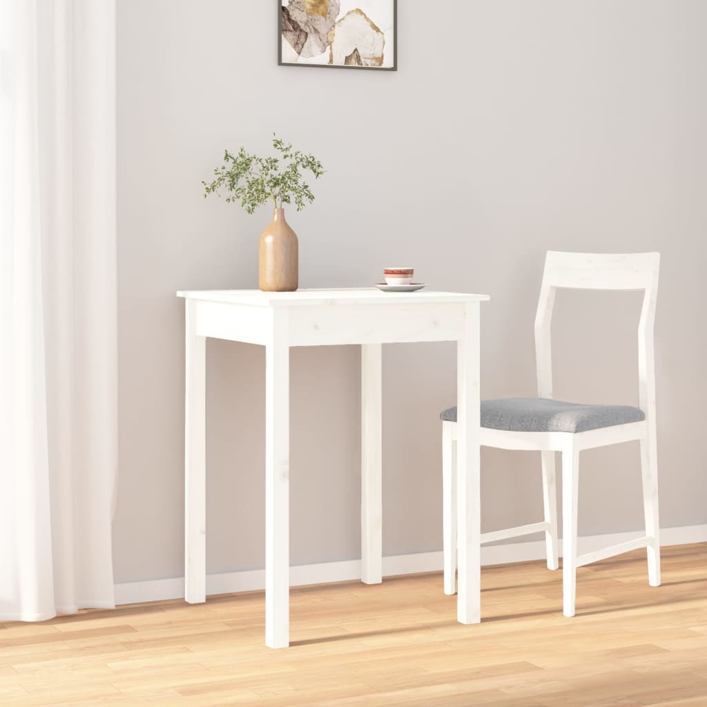Table à manger Blanc 55x55x75 cm Bois massif de pin - XIOS