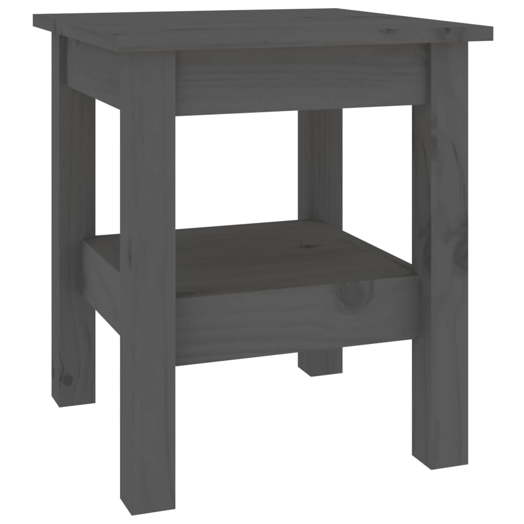 Table basse Gris 35x35x40 cm Bois massif de pin - XIOS