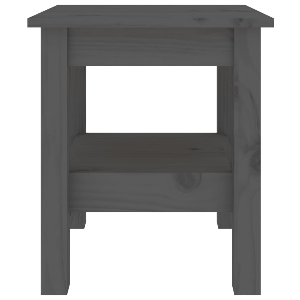 Table basse Gris 35x35x40 cm Bois massif de pin - XIOS