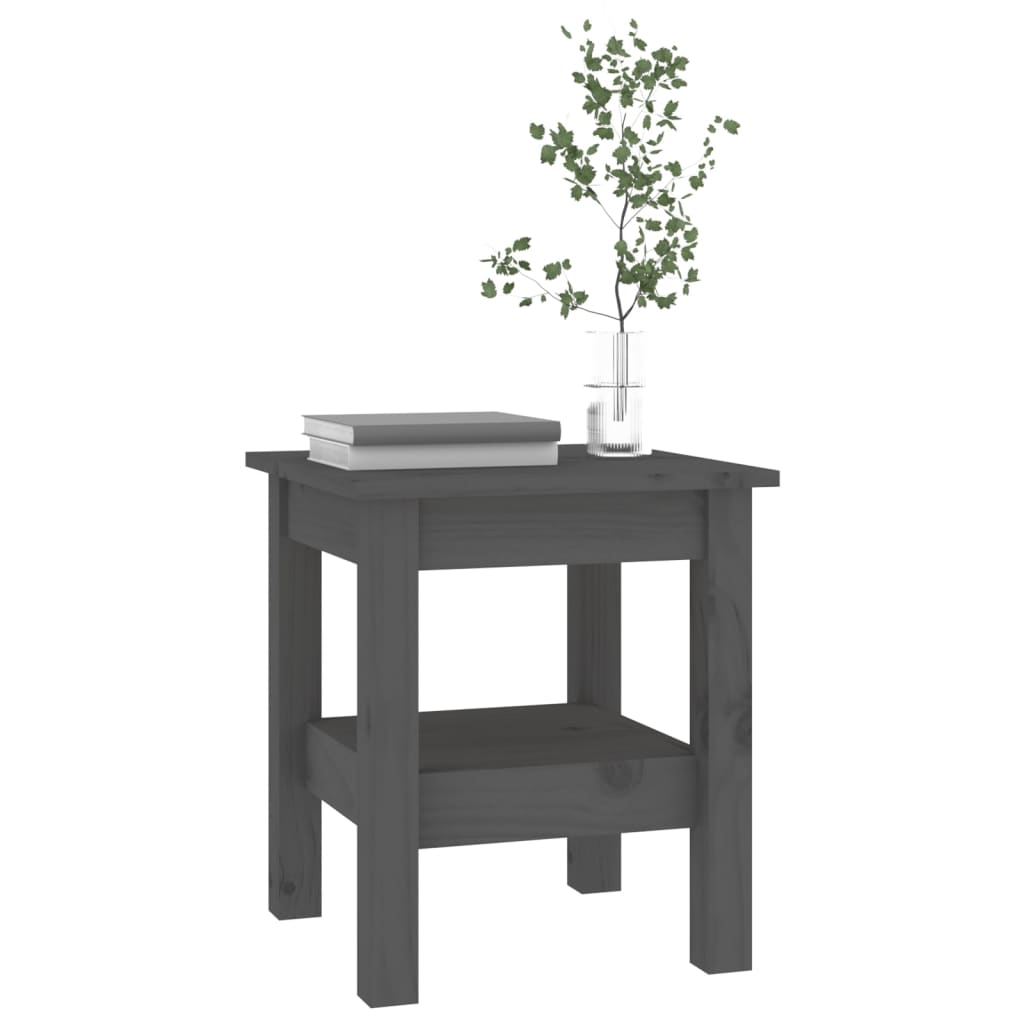 Table basse Gris 35x35x40 cm Bois massif de pin - XIOS