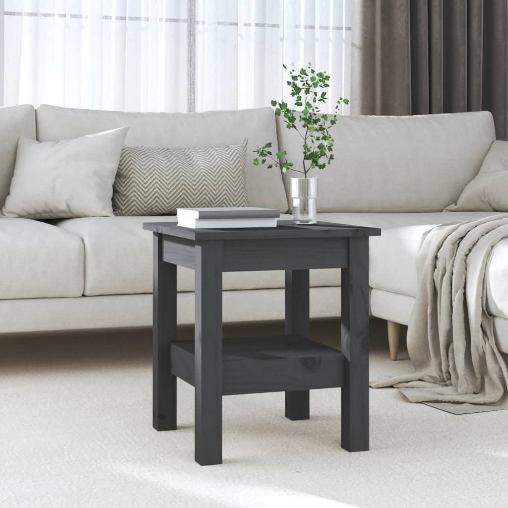 Table basse Gris 35x35x40 cm Bois massif de pin - XIOS