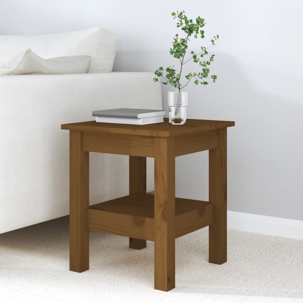Table basse Marron miel 35x35x40 cm Bois massif de pin - XIOS