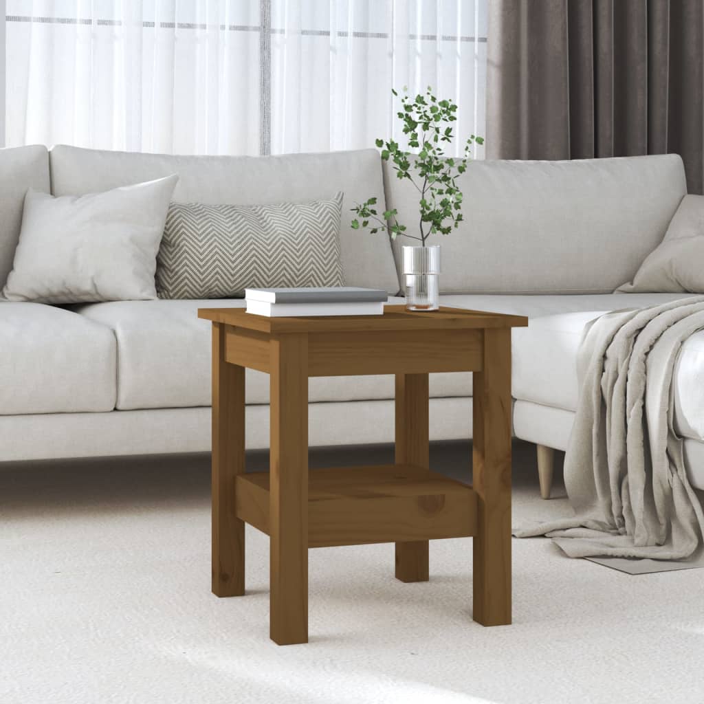 Table basse Marron miel 35x35x40 cm Bois massif de pin - XIOS